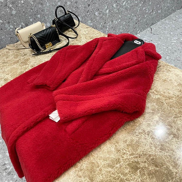 一目惚れ♪マックスマーラ TEDDY テディベア コピー アイコンコート レッド man33365